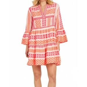 NEW EN CREME bring on the sun embroidered dress in multicolor